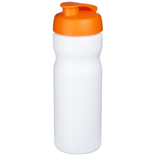 Bidon personnalisable de sport 650ml Baseline® Blanc / Orange